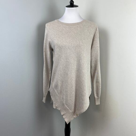 Verve Ami Neutral Asymmetrical Pullover Long Sleeve Sweater Large - Picture 1 of 7